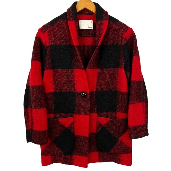 WILFRED Buffalo Check Wool Coat - Picture 14 of 15
